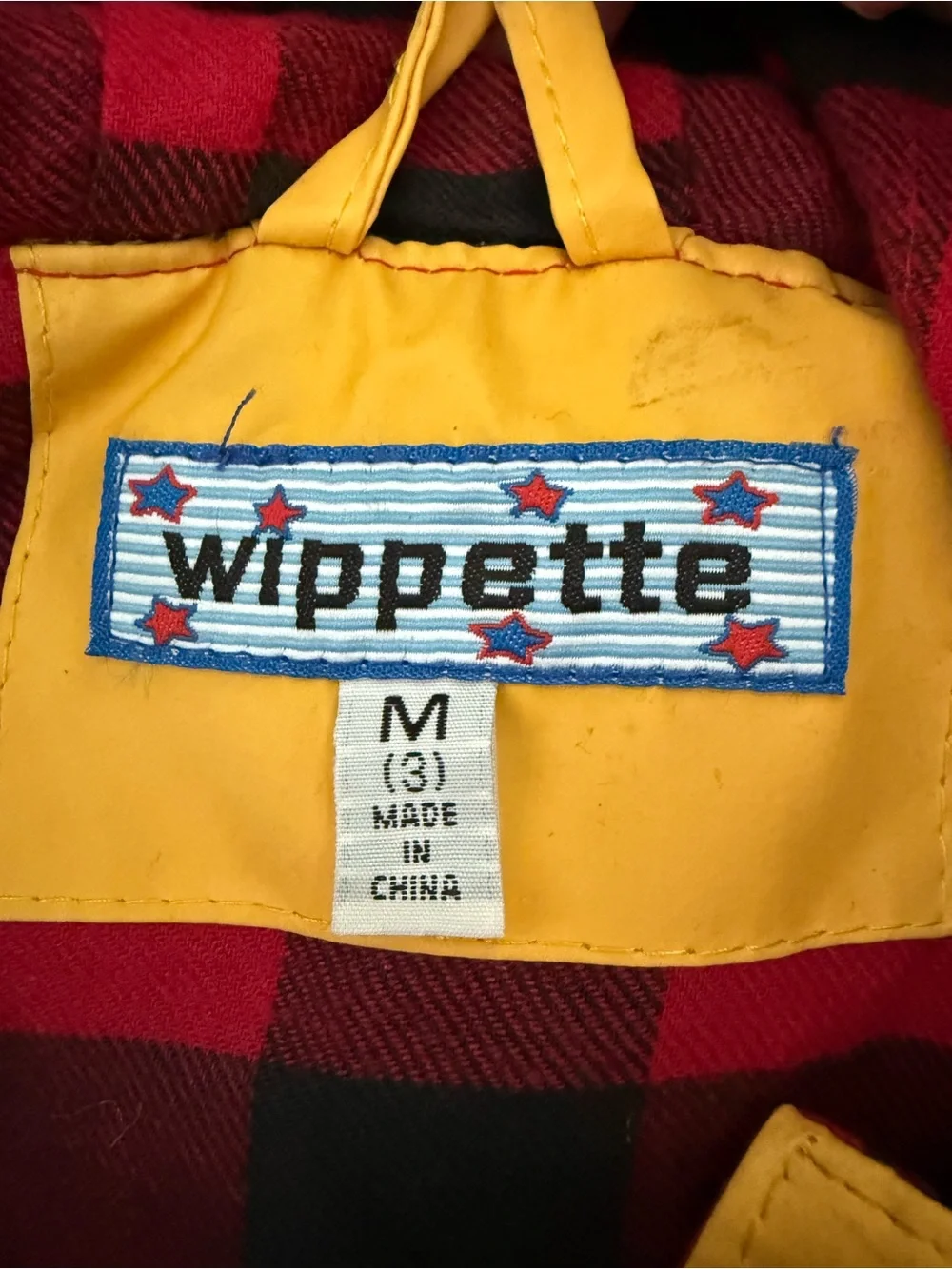 Wippette Kids' Yellow Hooded Raincoat with Red Lining